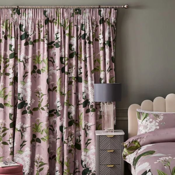 Mauve Purple Sateen Curtain