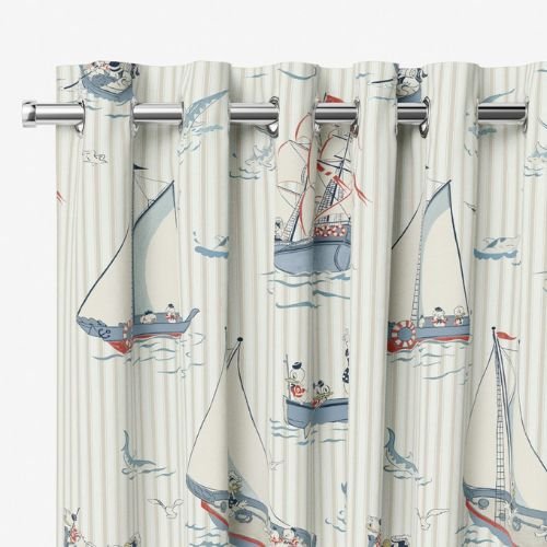 Donald Nautical Stripe Natural Curtains