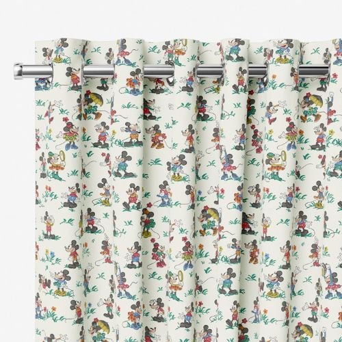 Mickey & Minnie Natural Curtains