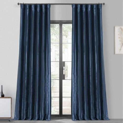 Navy Blue Faux Silk Taffeta