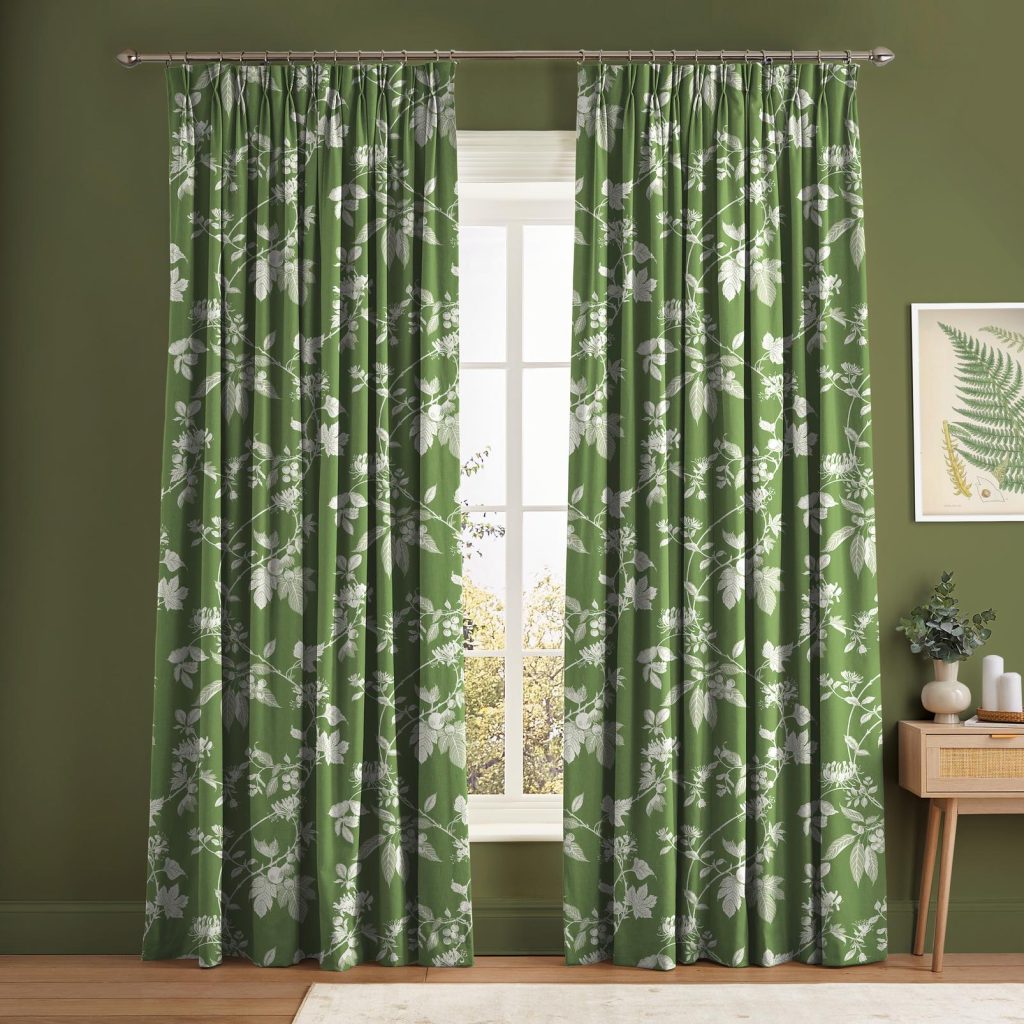 Garden Vine Apple Green Curtain