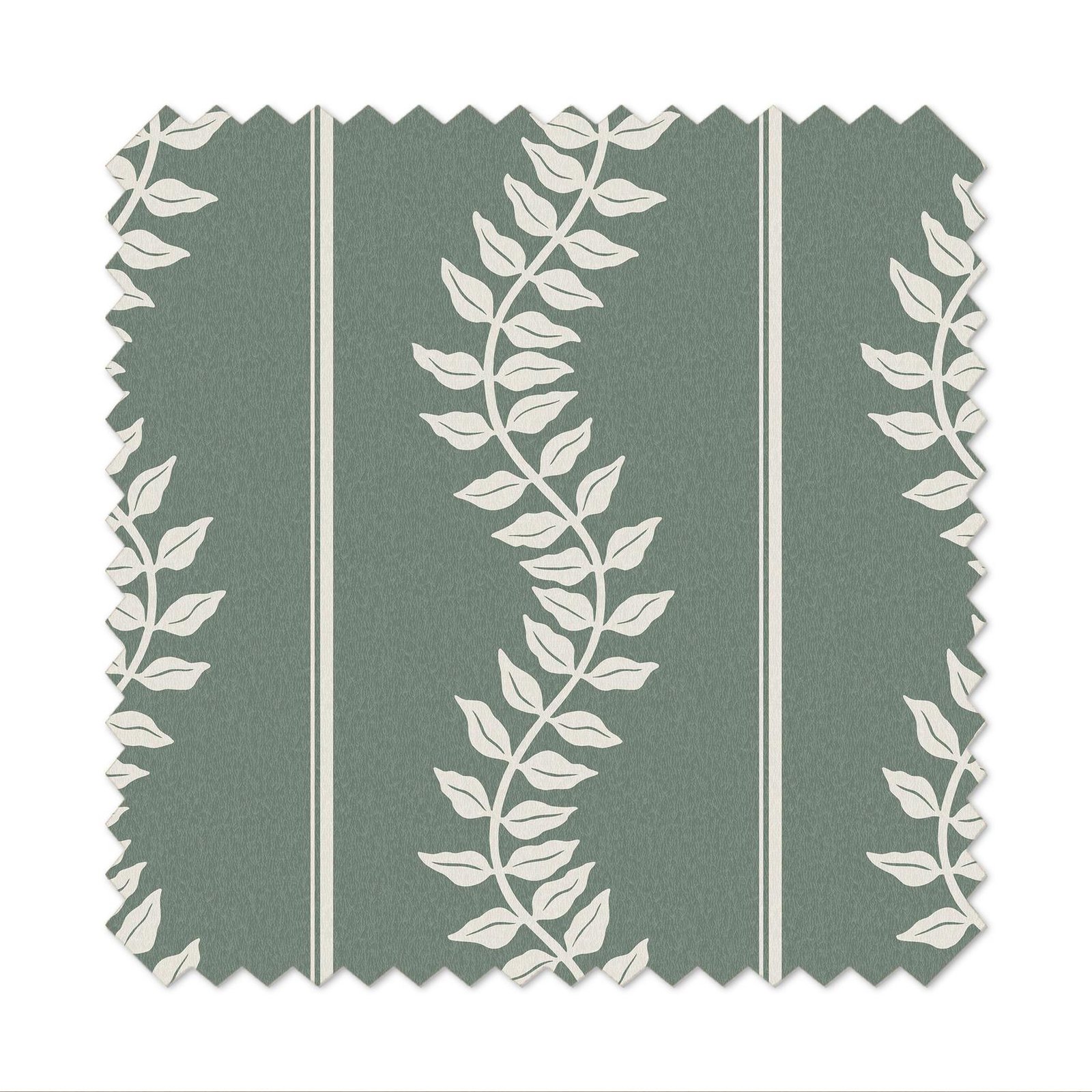 Laurel Leaf Stripe Grey Green Curtain